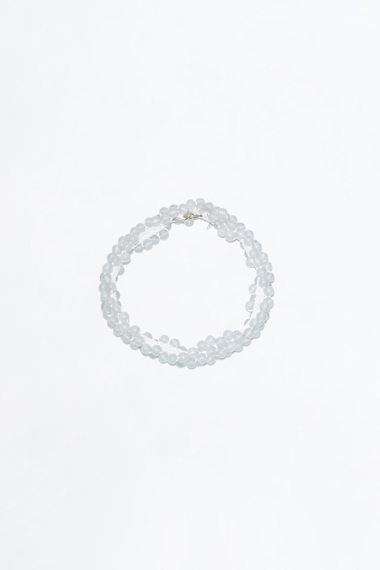 Gargantilla Colero tejida a mano con cordón de algodón encerado y cuentas de vidrio